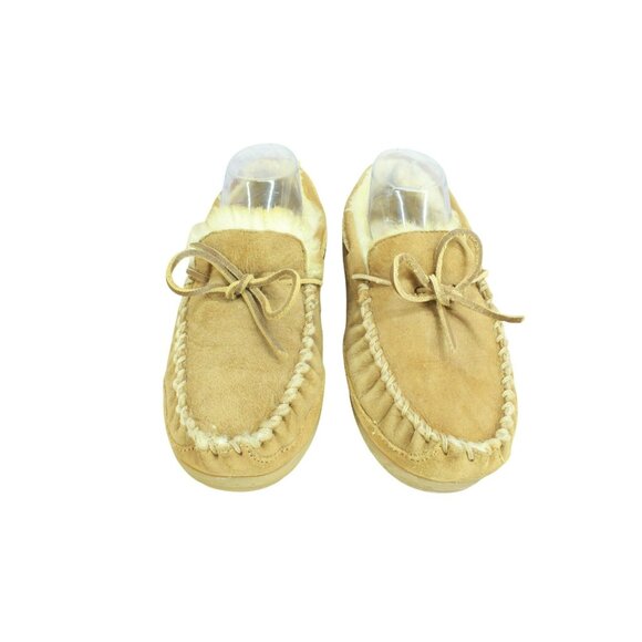 LL Bean Wicked Good Shearling Lined Brown Suede Moccasin Slippers Size 9 M - Picture 5 of 9